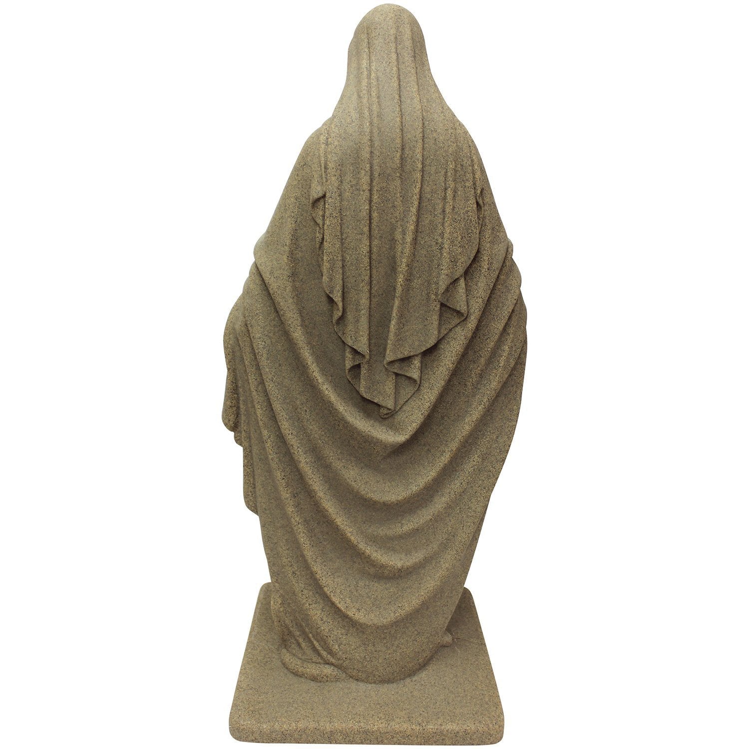 Virgin Mary Statue – Natural Sandstone Appearance – Made of Resin – Lightweight – 34”