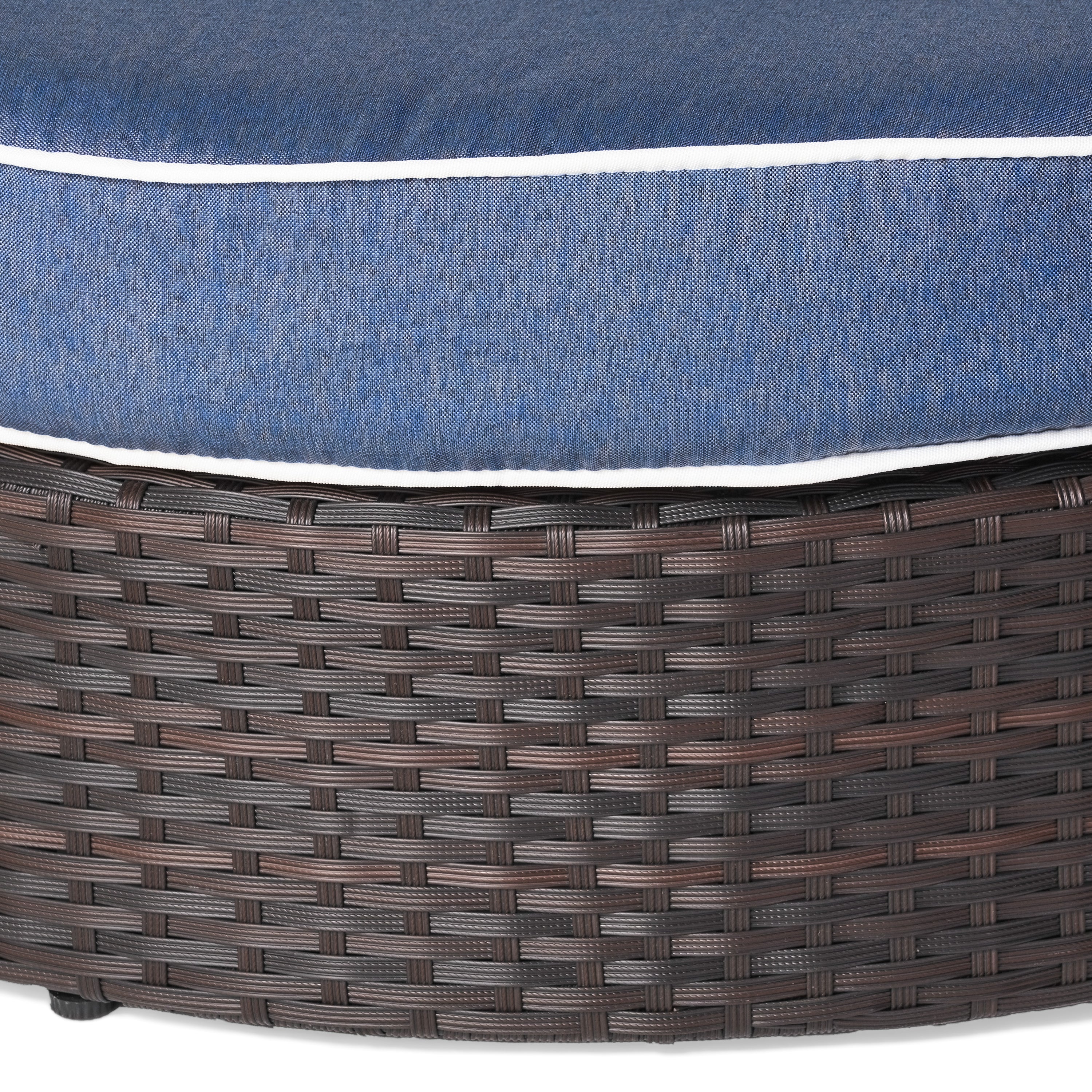 Boden Outdoor Wicker Ottoman with Ice Bucket