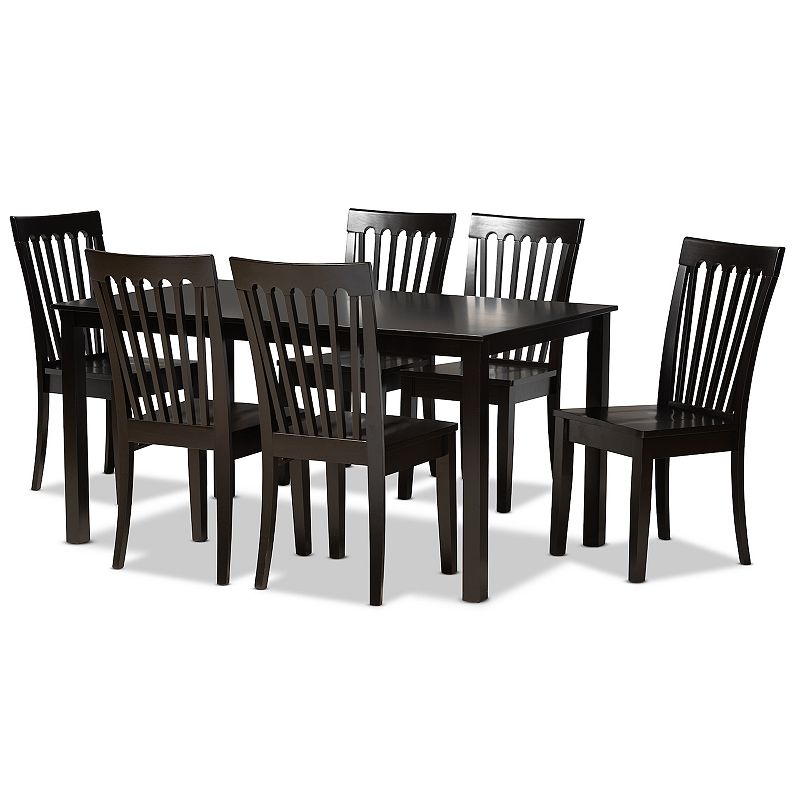 Baxton Studio Erion Dining Chair and Table 7-piece Set