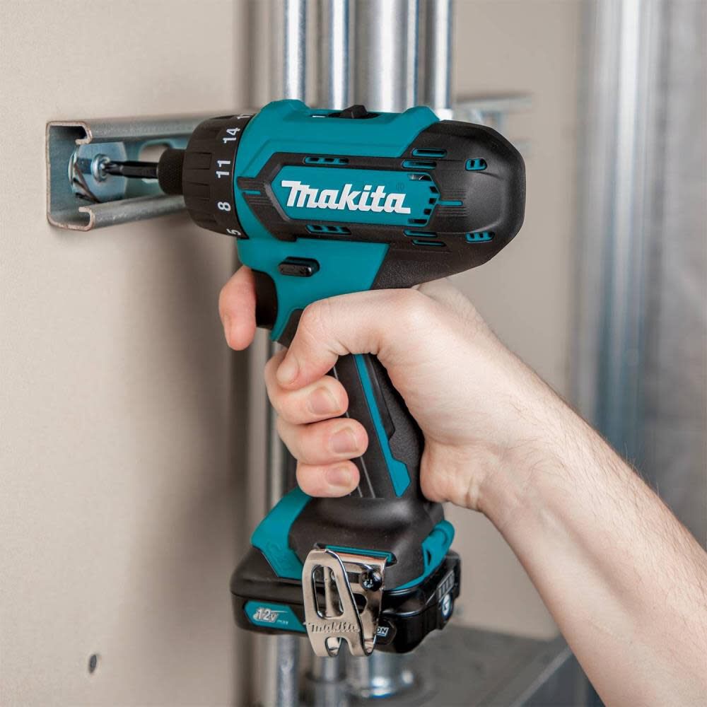 Makita 12V Max CXT Lithium-Ion Cordless 1/4 In. Hex Driver-Drill Kit (2.0Ah) FD10R1 from Makita