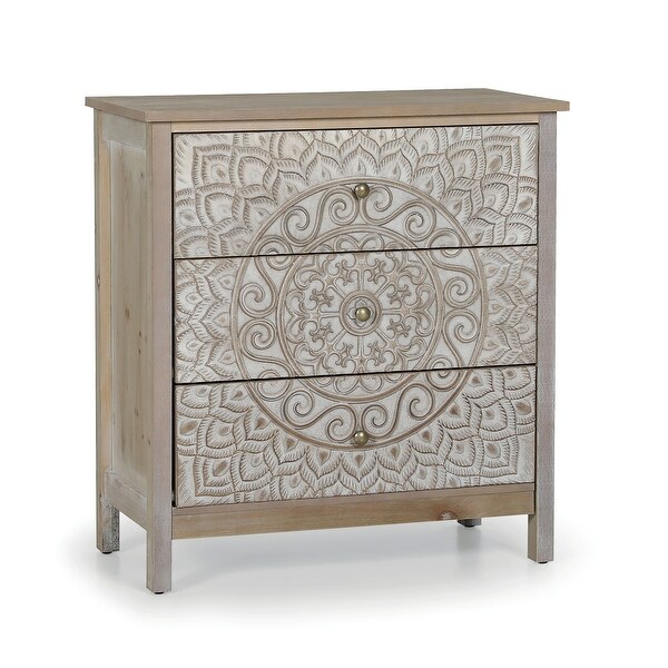 Sophia and William Accent Console Table 3- drawer Storage Floor Cabinet