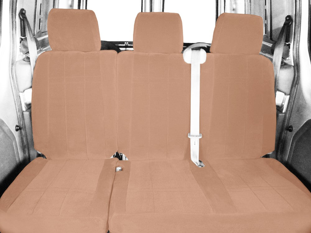 CalTrend Front 60/40 Split Bench O.E. Velour Seat Covers for 1994-1997 Chevy/GMC S10|Blazer|Sonoma|Jimmy - CV146-06RA Beige Classic Insert and Trim