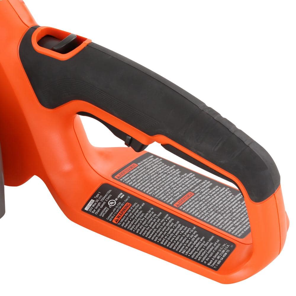 BLACKDECKER 20V MAX 10 in Battery Powered Chainsaw Kit with