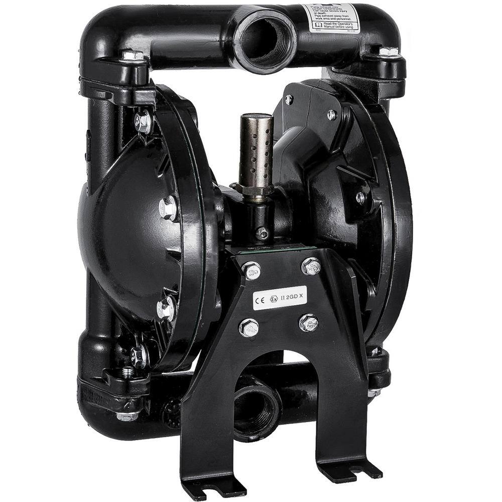 VEVOR Air-Operated Double Diaphragm Pump 1 in. Inlet Outlet Nitrile Diaphragm Aluminum 35 GPM Max 120PSI 275.6 ft. Head Lift YBGMBQBY4-25L0001V0