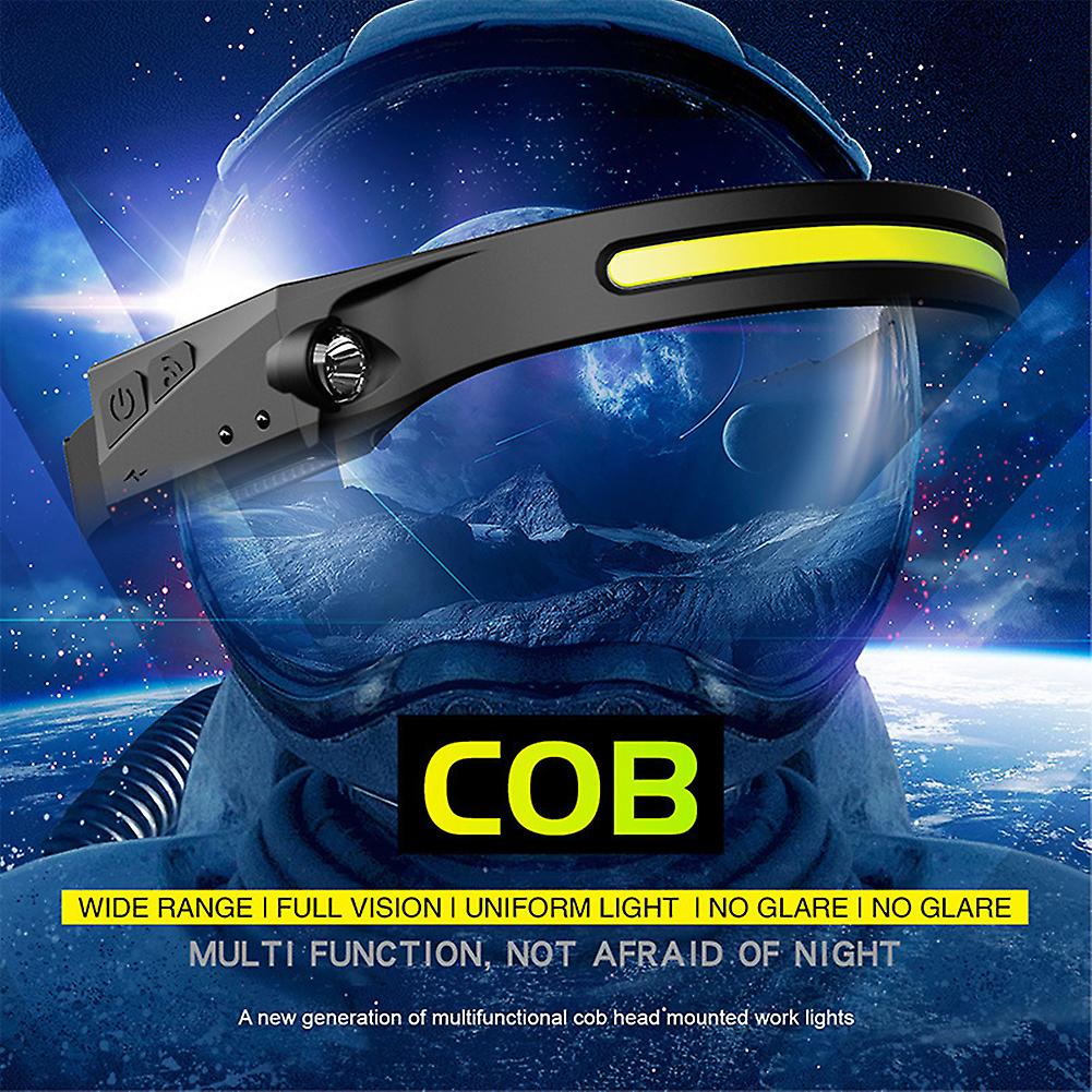 Led Head Torch Usb Rechargeable Headlamp Super Bright Cob Led 4 Modes Hands-free Motion Sensor Waterproof Headlight Flashlight For Running Camping Fis