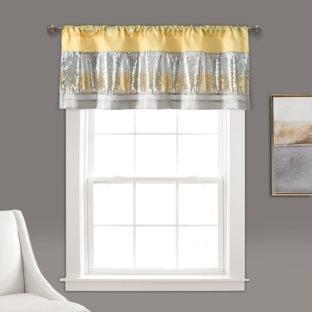 Lush Decor Night Sky Sequins Embroidery Valance   18\