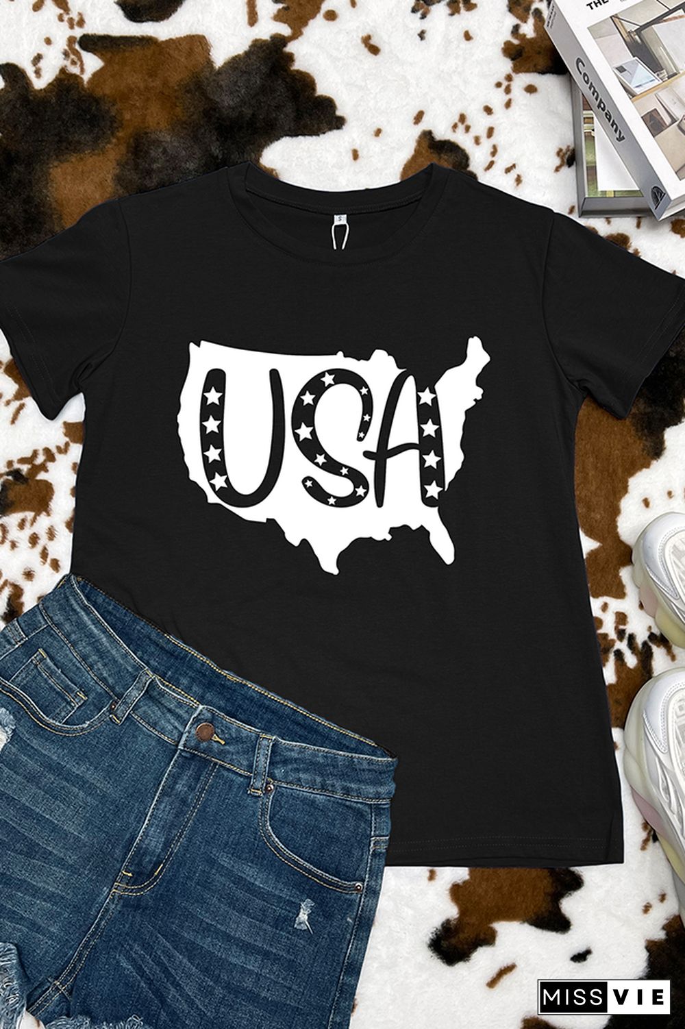 USA 4th of July Short Sleeve Graphic Tee Wholesale