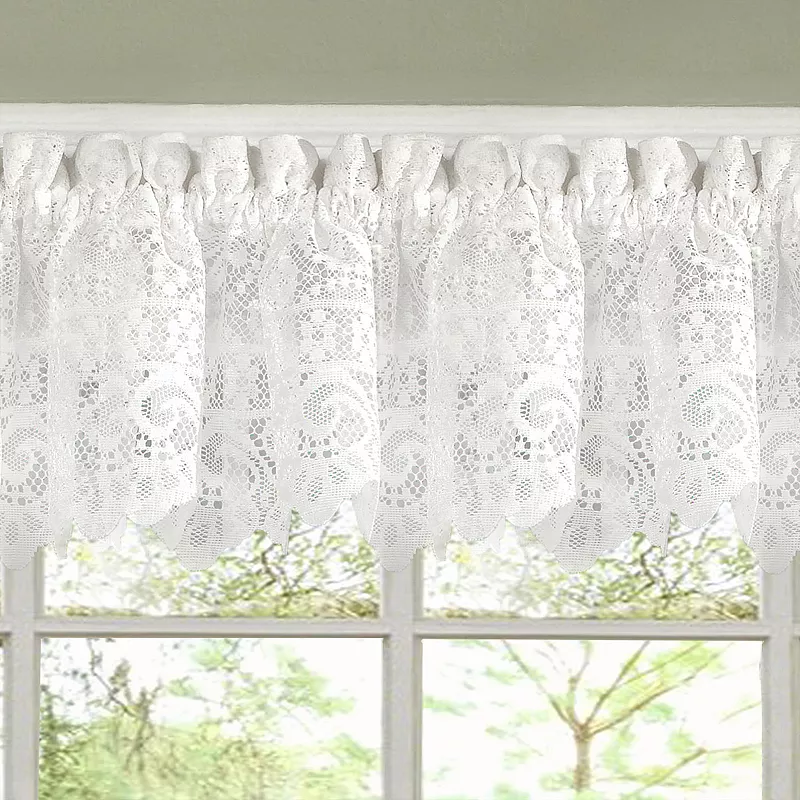 Sweet Home Old World Style Floral Lace Kitchen Curtain Valance