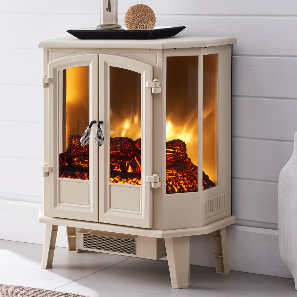 Hearthpro 25 Cream 5 Sided Infrared Electric Stove ;