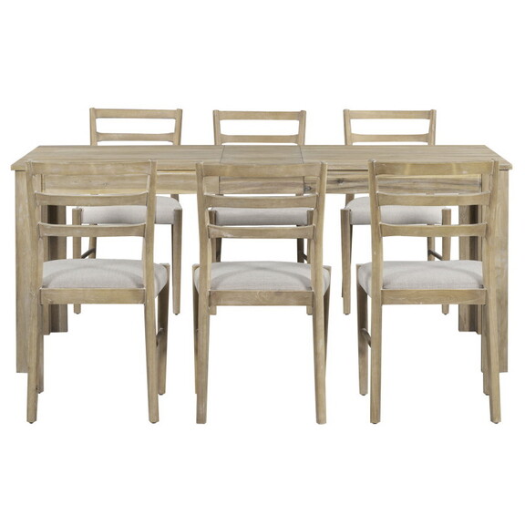 TREXM 7 Piece Wooden Dining Table Set Mutifunction...