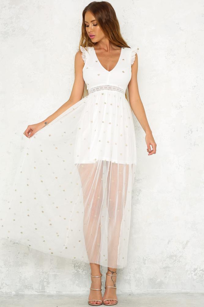 Love Games Maxi Dress White