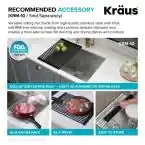 Kraus Pax Zero-Radius 24in. 18 Gauge Undermount Single Bowl Stainless Steel Laundry and Utility Sink