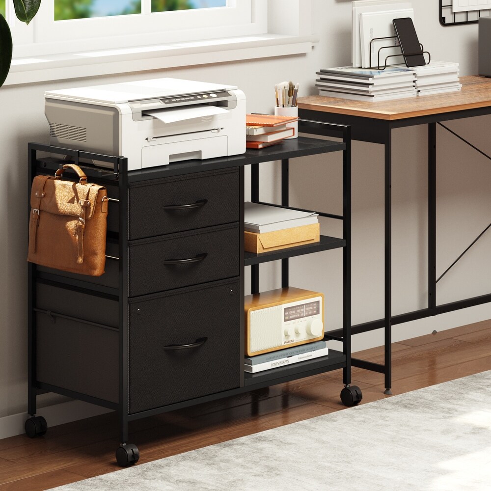 Modern 3 Drawer File Cabinet with 3 Shelves