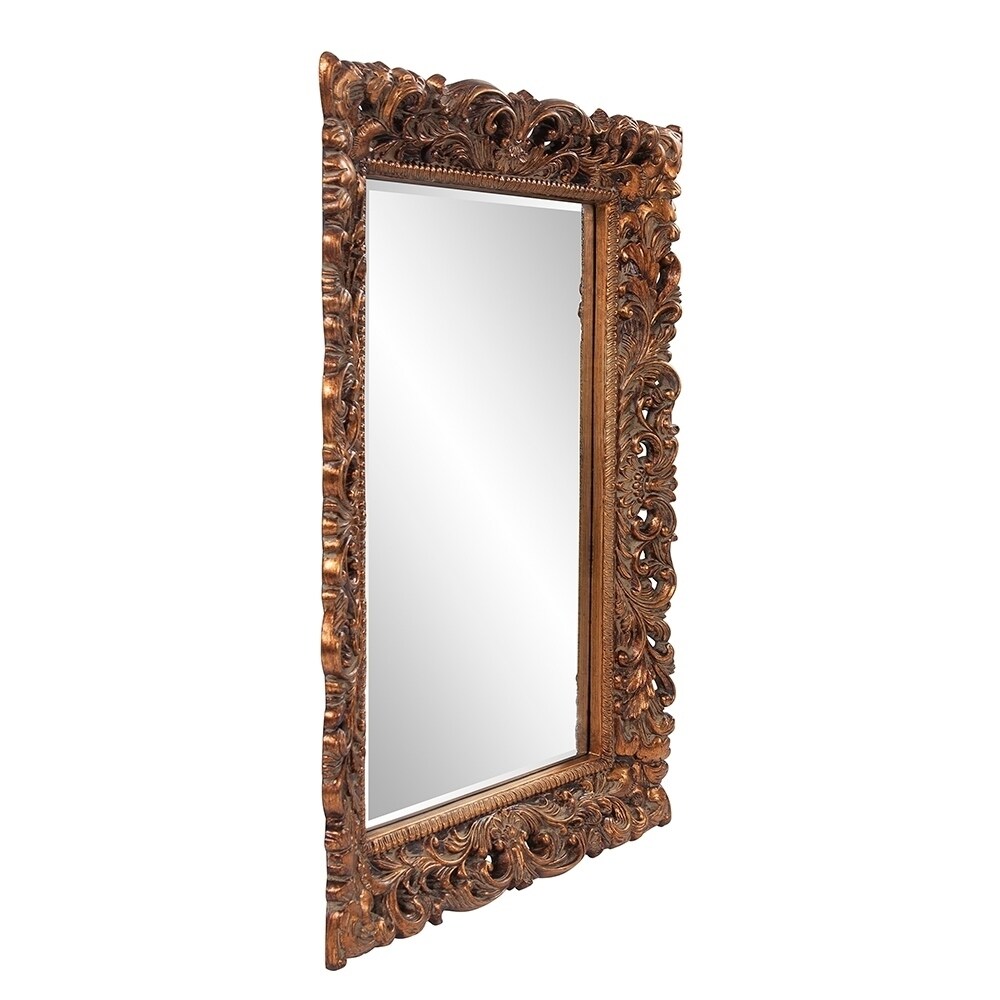 an Andrews Antique Gold Framed Beveled Barcelona Wall Mirror   46 inches by 32 inches