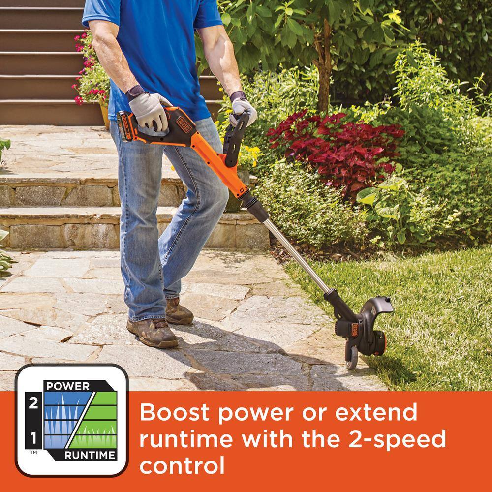 BLACK+DECKER 20V MAX Cordless Battery Powered String Trimmer Kit with (2) 1.5Ah Batteries  Charger LSTE525