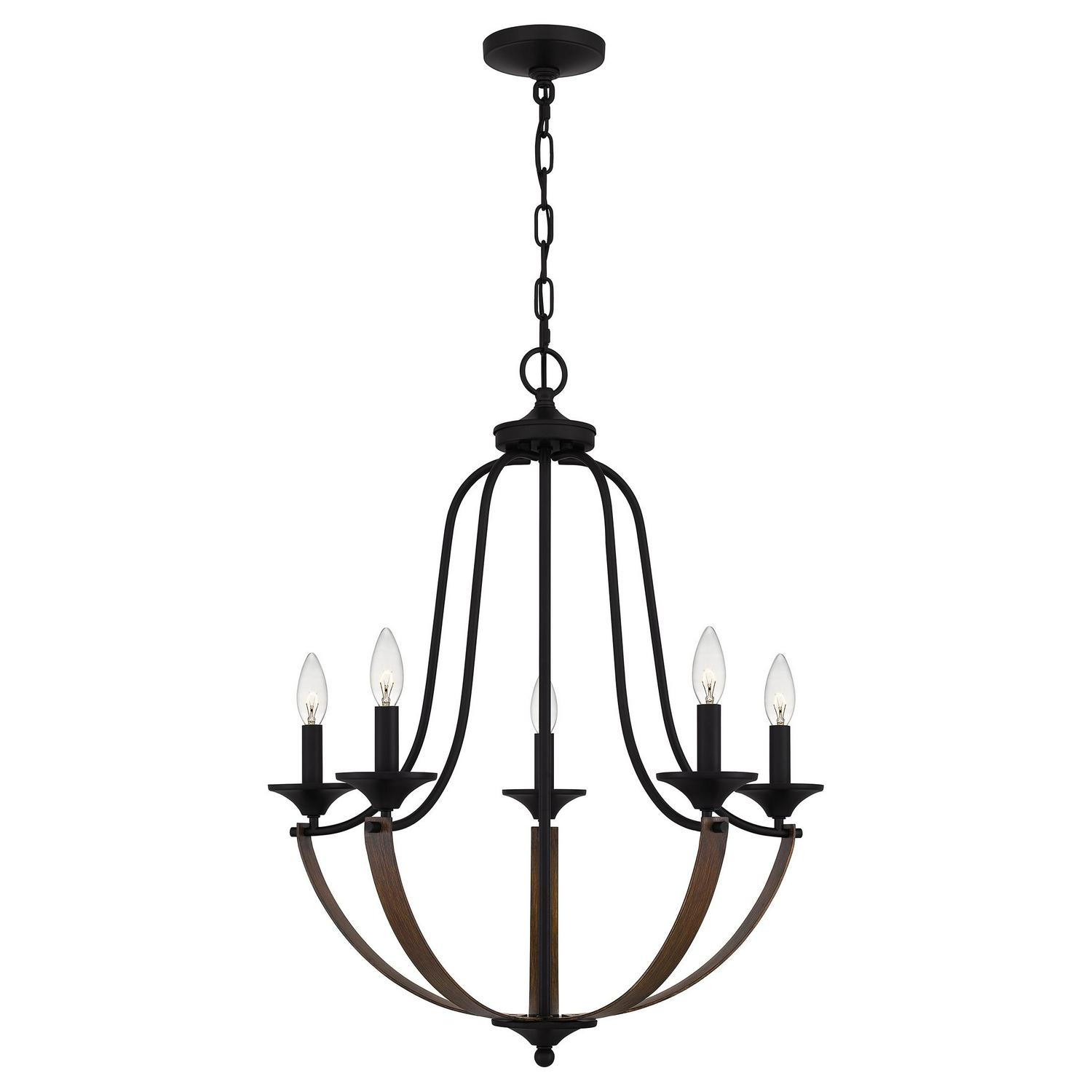 Ashley Harbour Jadewood 5-Light Matte Black Chandelier