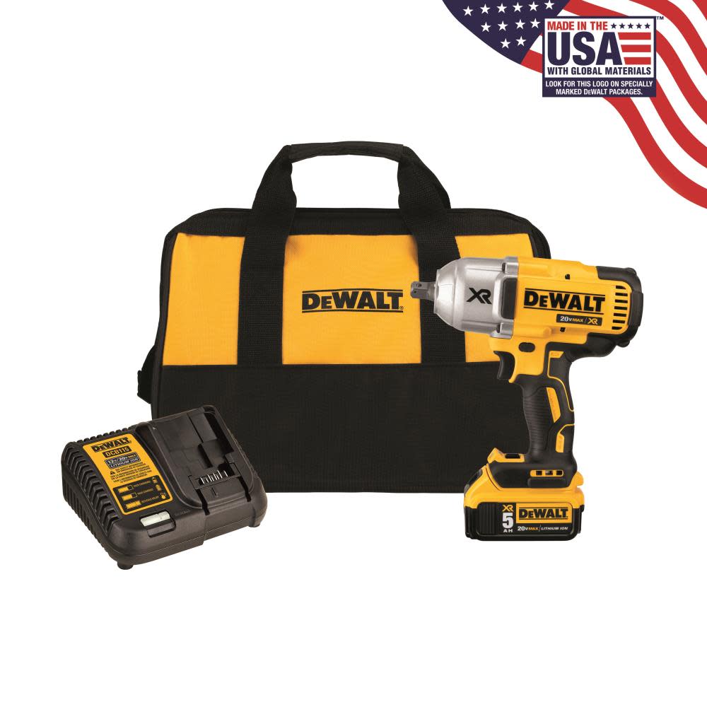 DEWALT 20V MAX XR High Torque 1/2-in Impact Wrench Kit with Detent Anvil DCF899P1 from DEWALT