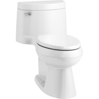 KOHLER Cimarron 1-Piece 1.28 GPF Single Flush Elongated Toilet in White K-3619-0