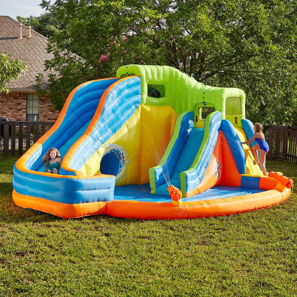 BANZAI Multi Polyester Pipeline Twist Kids Inflatable Outdoor Water Pool Aqua Park and Slides BAN-49100