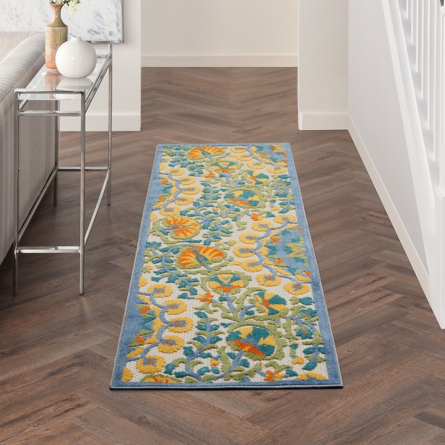 Nourison Aloha Transitional Floral Outdoor Area Rug