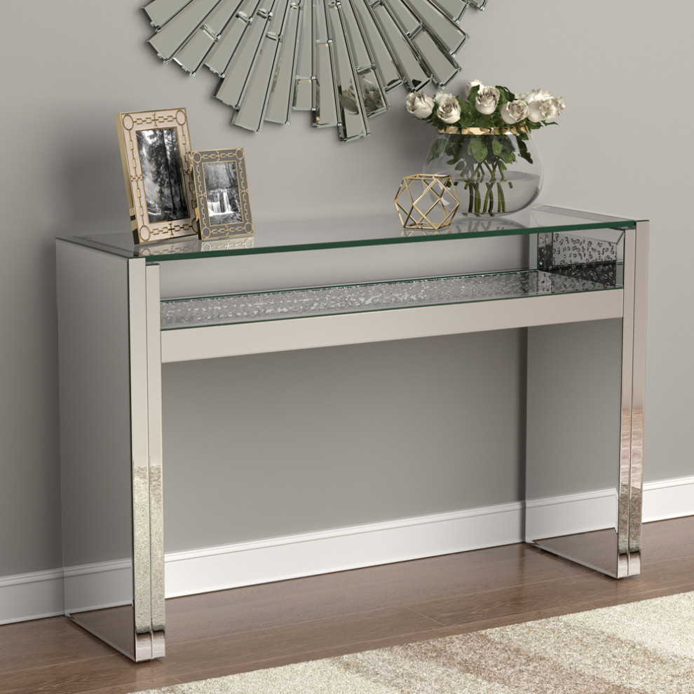 Edna 1 shelf Console Table Silver   Modern   Console Tables   by Modon  Houzz