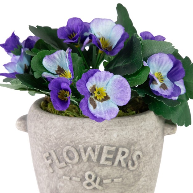 Purple And Blue Pansy Artificial Floral Arrangement In quot flowers amp Garden quot Pot