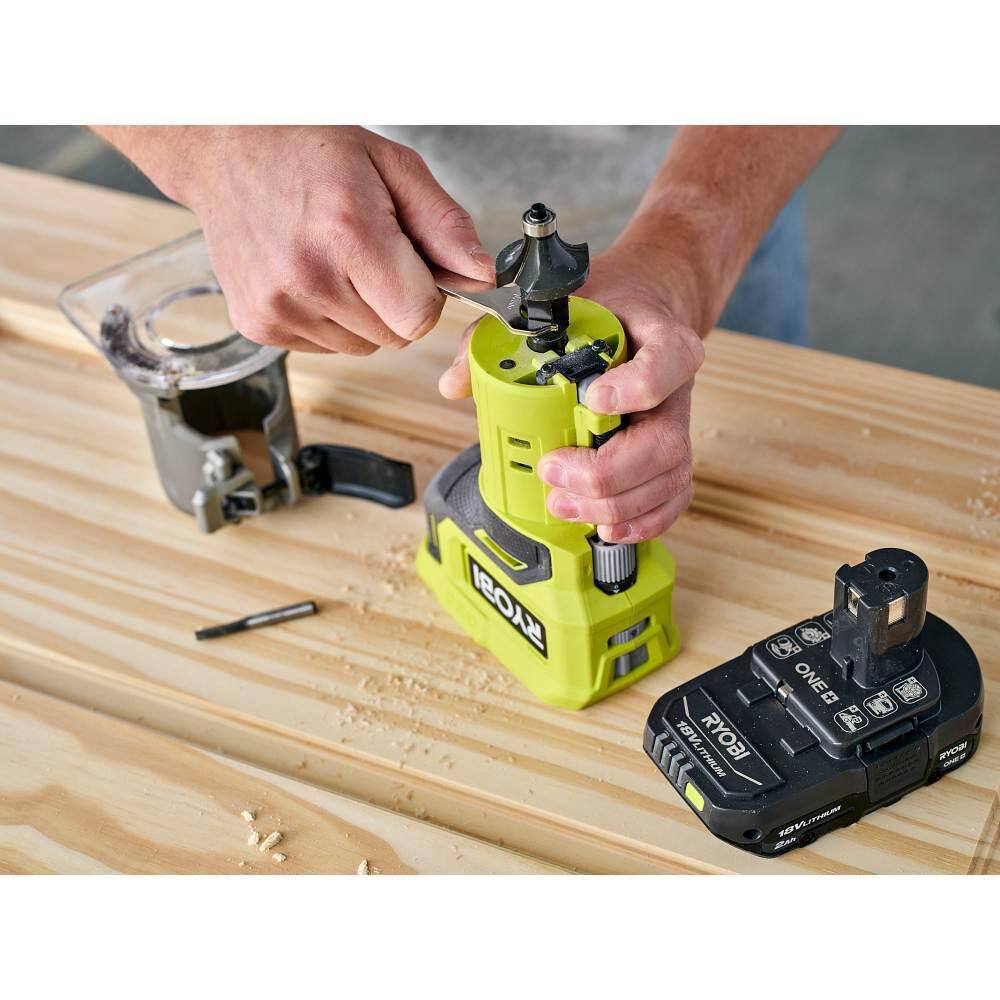 RYOBI ONE+ 18V Cordless Compact Fixed Base Router with FREE 2.0 Ah Battery PCL424B-PBP006