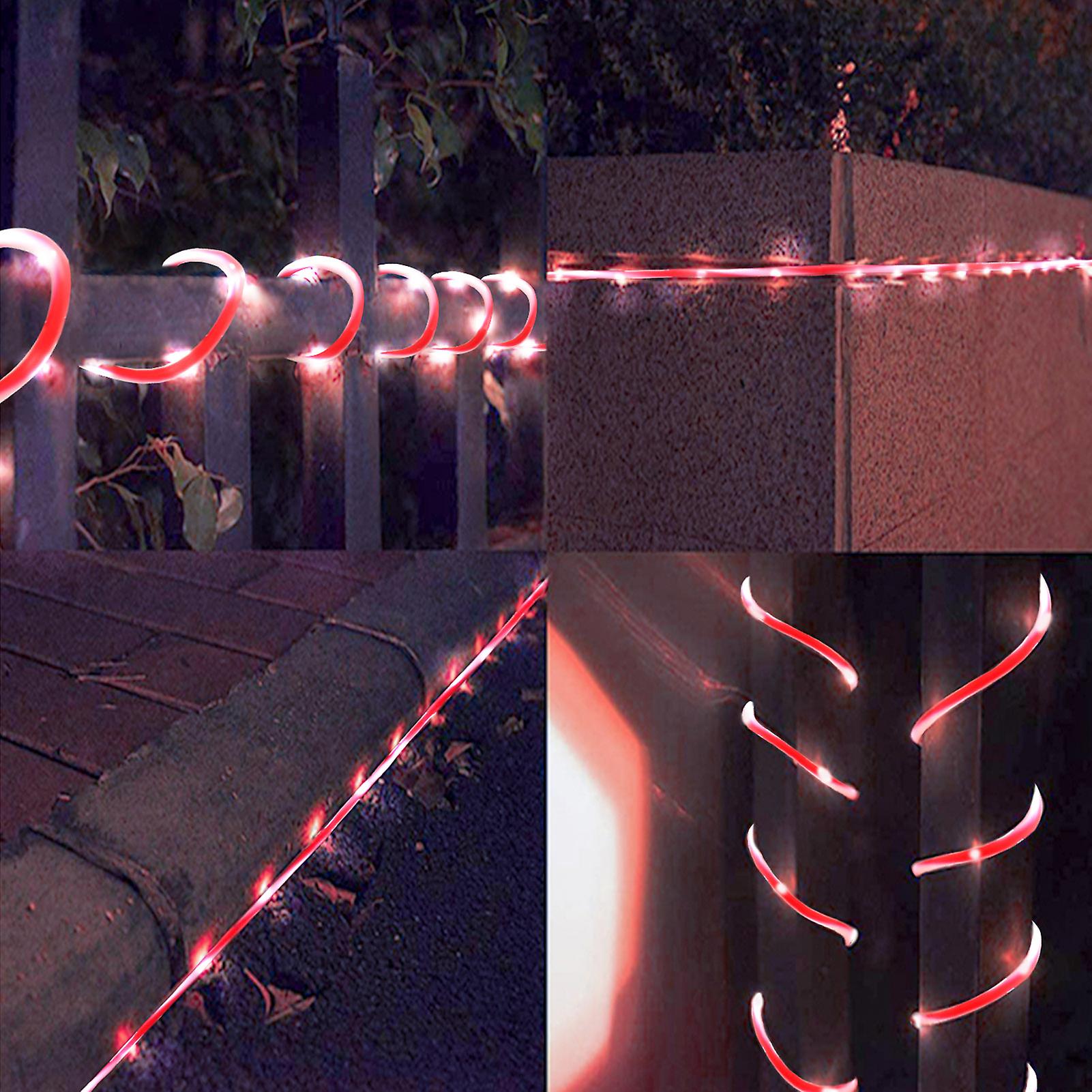 Red 5m Led Solar Tube Light Patio Outdoor Rope Light With Waterproof Male And Female Head Pvc String Light 5m 50 Lights