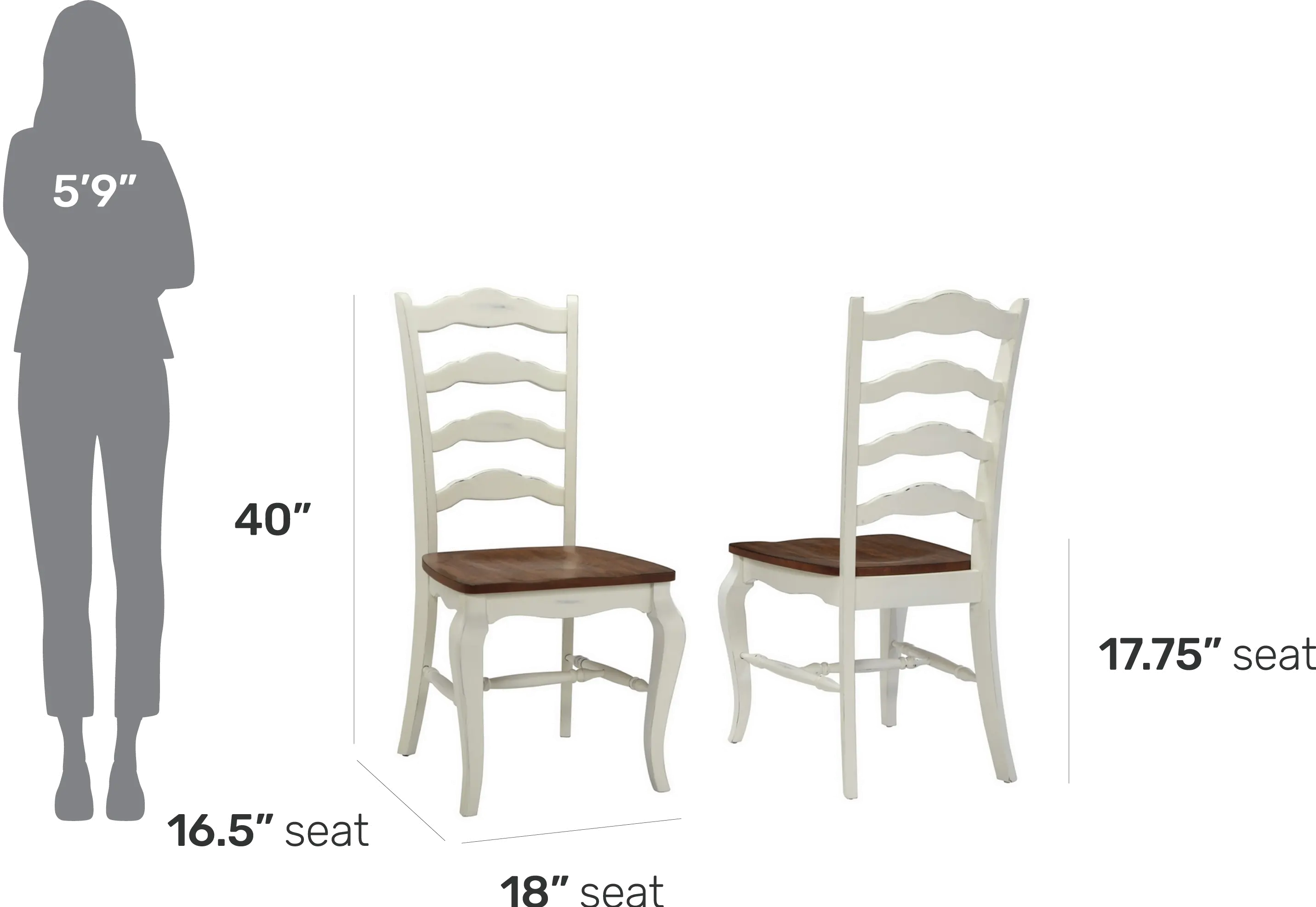 French Countryside Off-White Dining Chair Set of Two