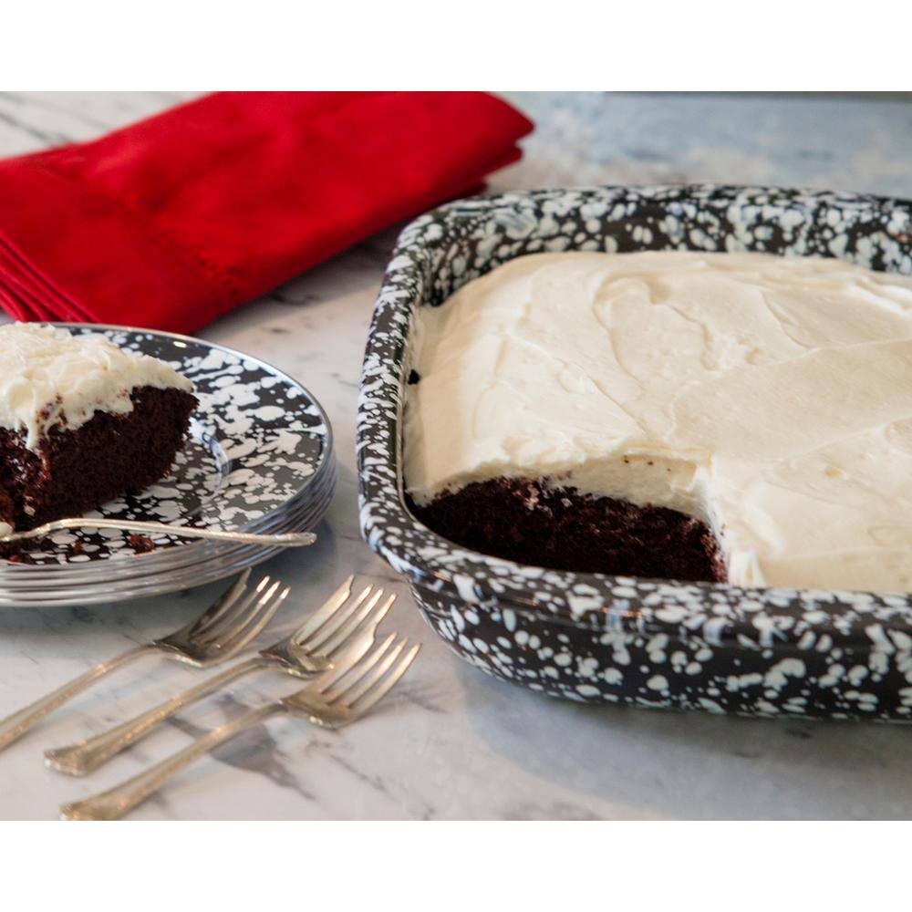 Golden Rabbit Cobalt Swirl 4.5 qt. Enamelware Baking Pan CB78