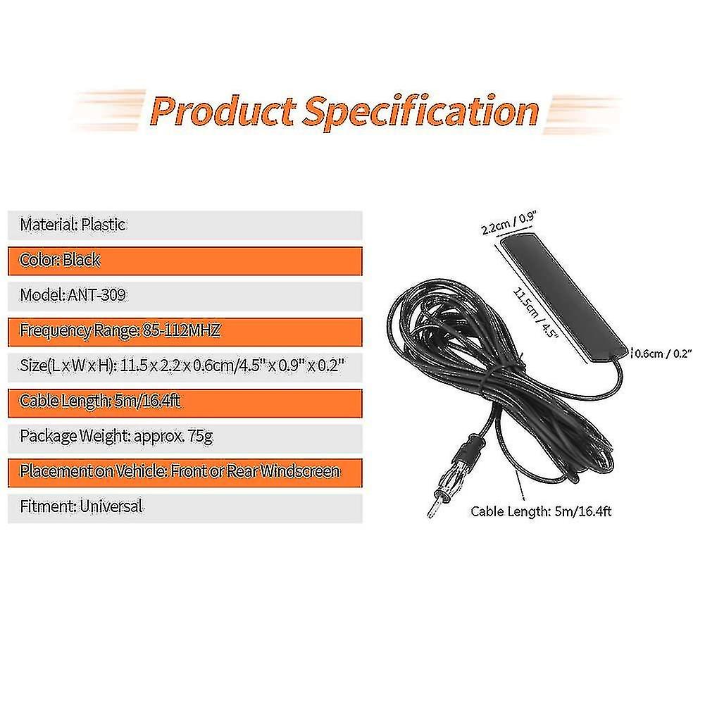 Car Radio Antenna， Universal Car Antenna Fm Am Antenna Amplifier Ant-309 Car Aerial Antenna Patch Ra