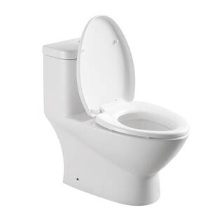 Fresca Serena 1-piece 0.8  1.6 GPF Dual Flush Elongated Toilet in White FTL2346