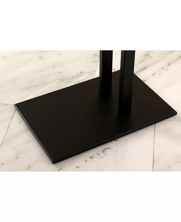 Kingston Brass Double L Shape Pedestal Towel Holder in Matte Black