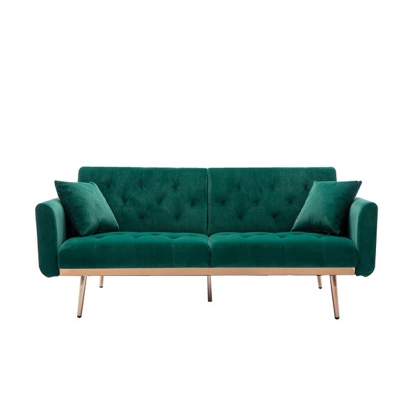 Zenith 63.78 in Velvet Modern Straight Reclining Tufted Sofa