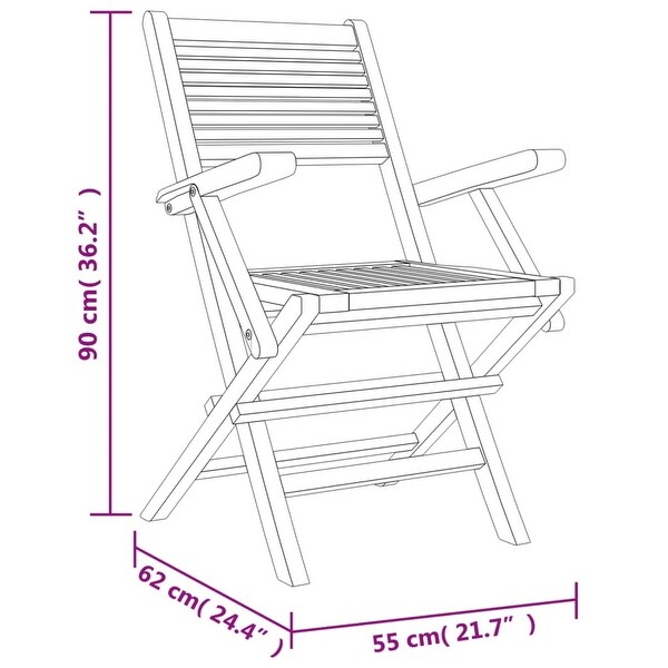 vidaXL Folding Patio Chairs 2/4/6/8 pcs 18.5