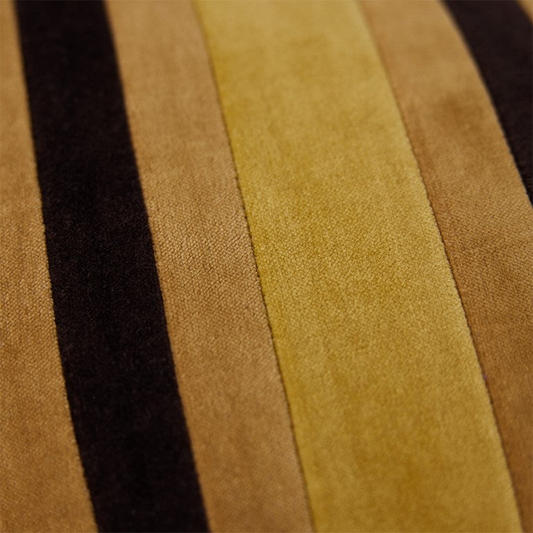 Striped velvet pillow Honey