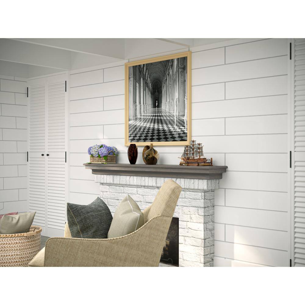 Dogberry Collections 48 in. Ash Gray French Corbel Mantel Shelf m-fcor-4877-gash-none