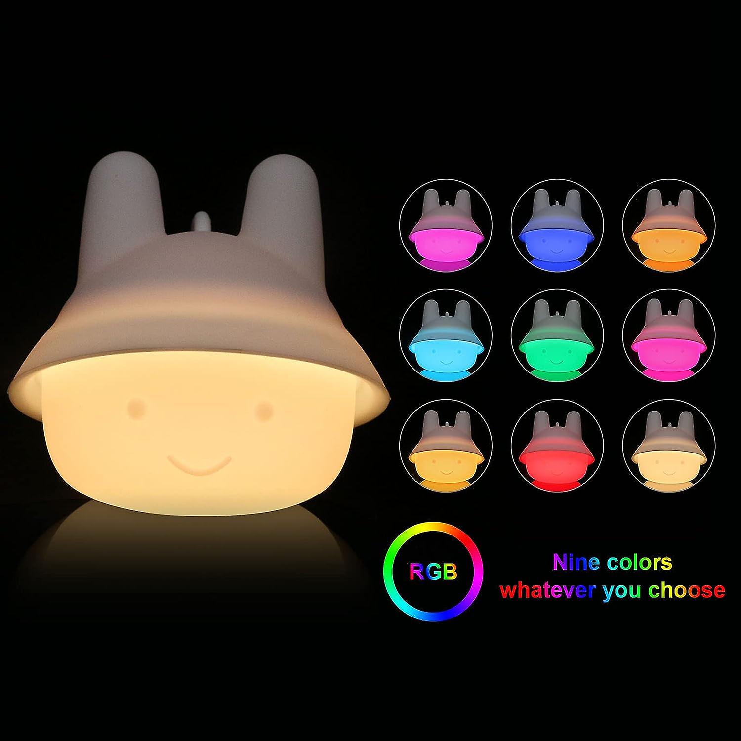 9 Colors Silicone Lamp Usb Rechargeable Can Be Timed Children's Night Light Deco Lamp For Decoration Christmas Kid's Bedroom Birthday Gift