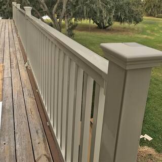 Weatherables Vanderbilt 3 ft. H x 8 ft. W Khaki Vinyl Railing Kit WKR-THDV36-S8