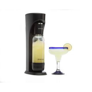 DrinkMate Matte Black Sparkling Water and Soda Maker Machine with 60L CO2 Cartridge and 1L Re-Usable Bottle 410-02-14z