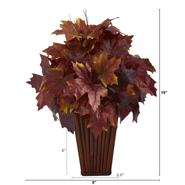 19 Autumn Maple Leaf Artificial Plant in Decorative Planter