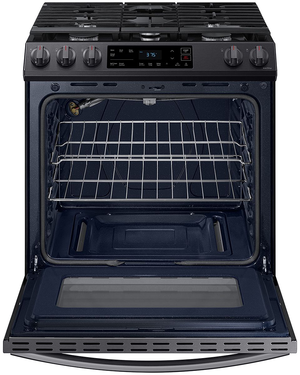  ADA 6 Cu. Ft. Fingerprint Resistant Black Stainless Steel Front Control Slide-In Gas Range