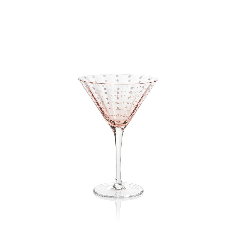 Pescara White Dot Martini Glasses  Set of 4