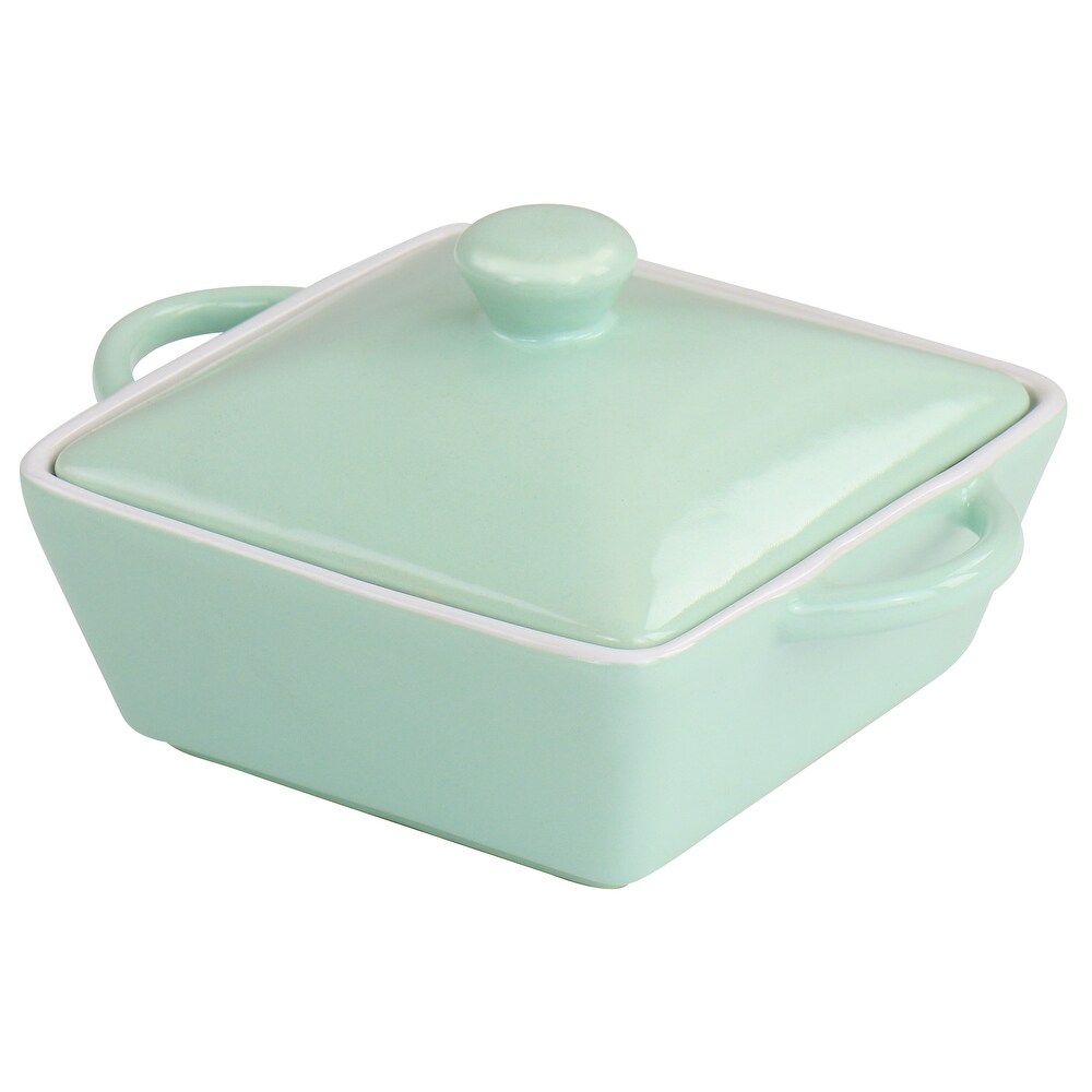 Martha Stewart Mini Stoneware Casserole with Lid in Mint