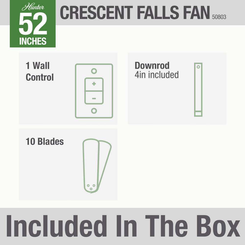 Hunter Crescent Falls 52 in IndoorOutdoor Galvanized Ceiling Fan with Wall Control