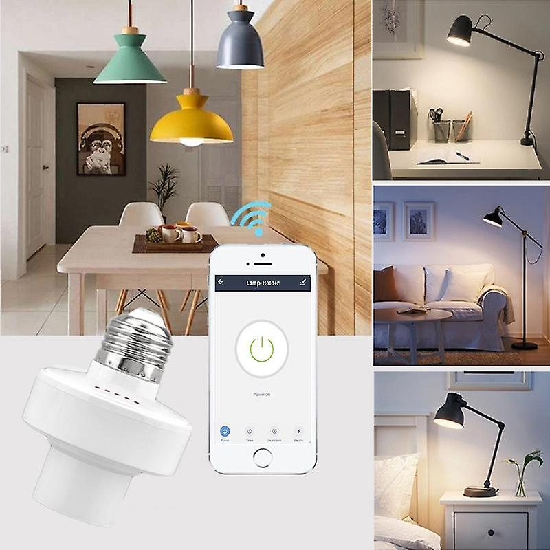 Aubess Wifi Smart Light Bulb Adapter Lamp Holder Base Ac Smart Life/tuya Wireless Voice Control