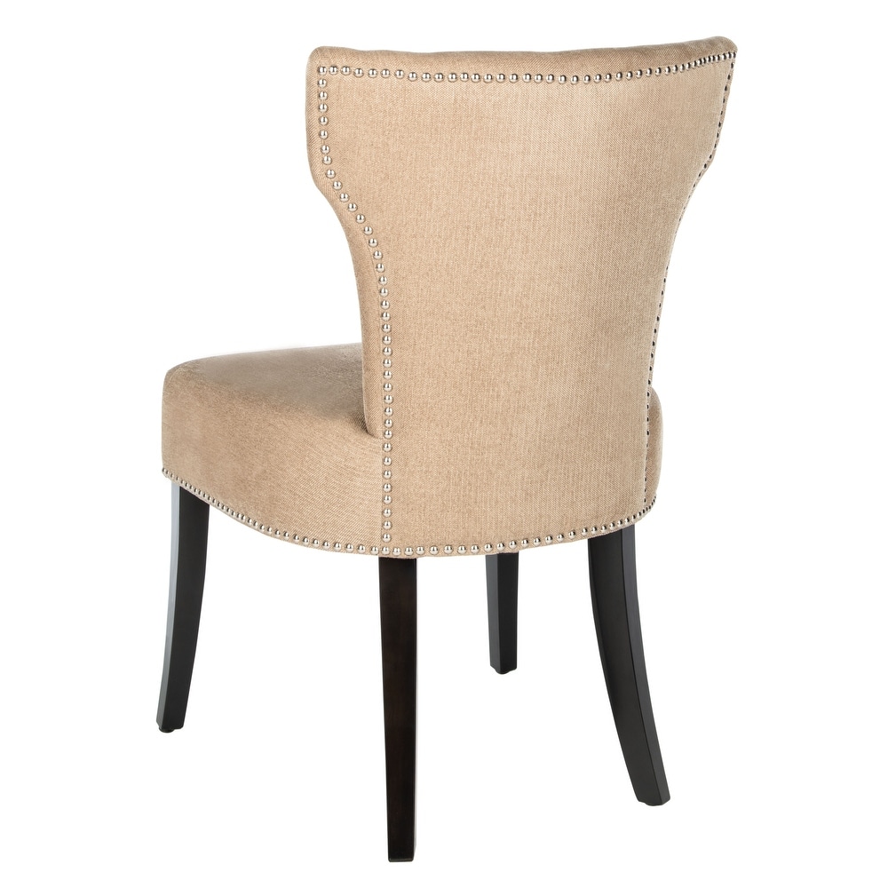 SAFAVIEH Dining Matty Wheat Polyester Nailhead Dining Chairs (Set of 2)   22.8\