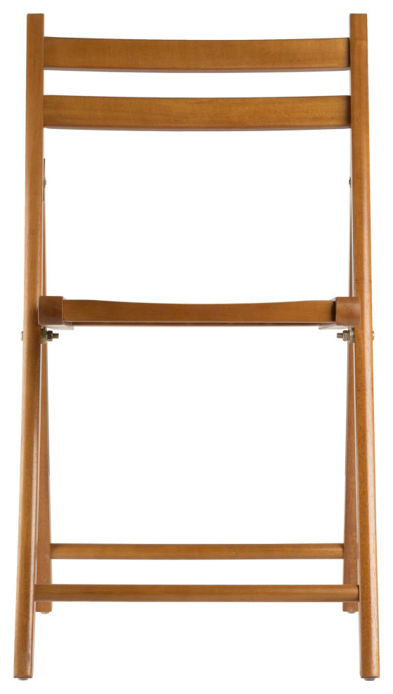 Robin 4 Pc Folding Chair Set  Teak   Transitional   Folding Chairs And Stools   by Skyline Decor  Houzz