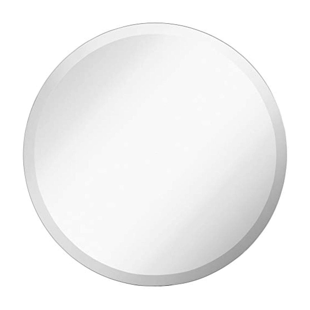 Large Simple Round 1 Inch Beveled Circle Wall Mirror Frameless (30