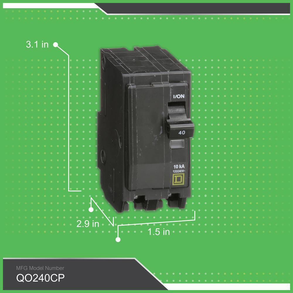 Square D QO 40 Amp 2-Pole Circuit Breaker(QO240CP) QO240CP